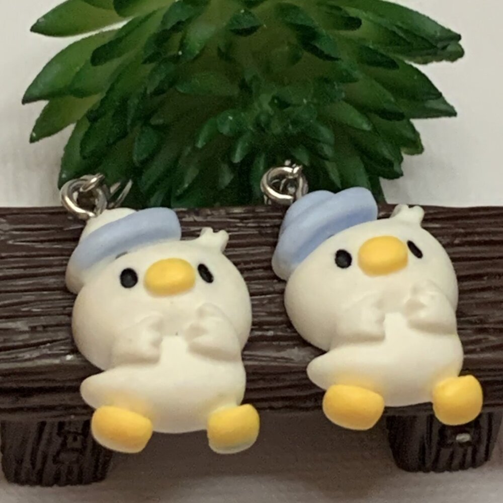 Duck Earring, Donald Duck Jewelry, Duck Charm, Gift Idea, Silly Animal Earring